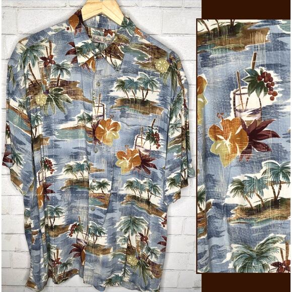 Lot of 3 VINTAGE y2k Hawaiian Shirts L 100% Rayon Button Down Island Tropical - Picture 2 of 13